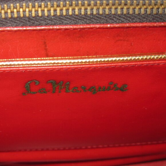 La Marquise Needlepoint Purse Handbag Leather Vintage - Picture 2 of 15